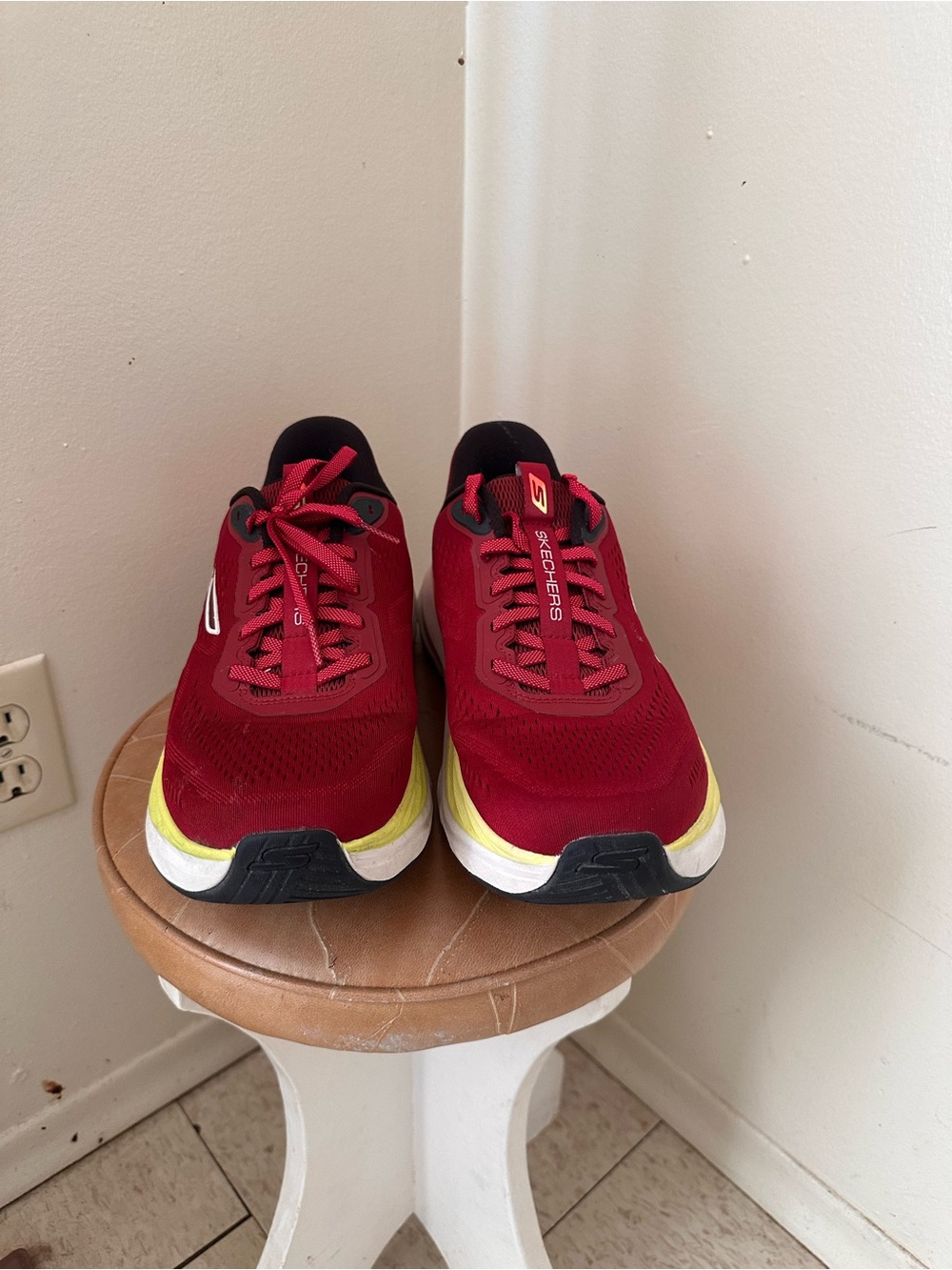 Skechers Men's Red and Yellow Athletic Trainers